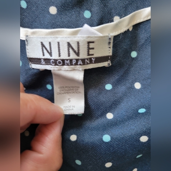 Vntg Nine & Company Polka-dot Satin Dress Size Small - Picture 5 of 10